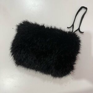 Black Faux Fur Clutch